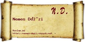 Nemes Dézi névjegykártya